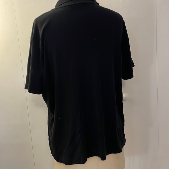 Jones New York short sleeve v-neck black collared shirt - Picture 4 of 7